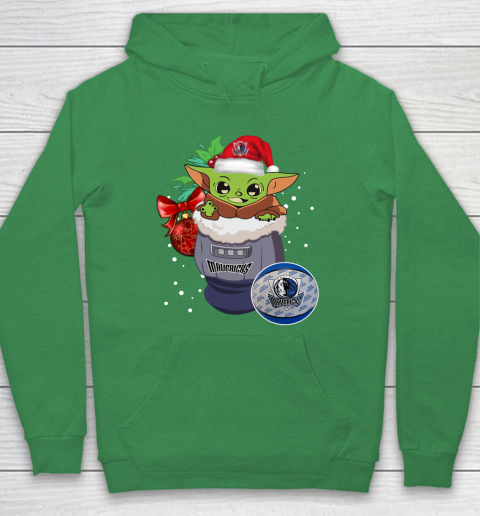 Dallas Mavericks Christmas Baby Yoda Star Wars Funny Happy NBA Hoodie 8