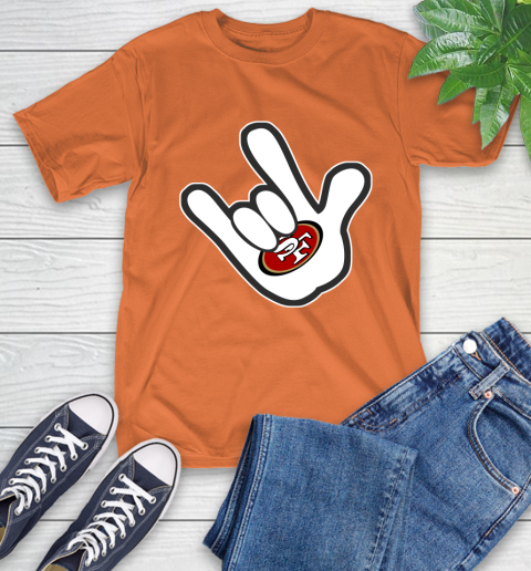 San Francisco 49ers NFL Football Mickey Rock Hand Disney T-Shirt 5