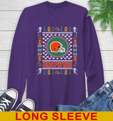 Cleveland Browns Merry Christmas NFL Football Loyal Fan Long Sleeve T-Shirt 5