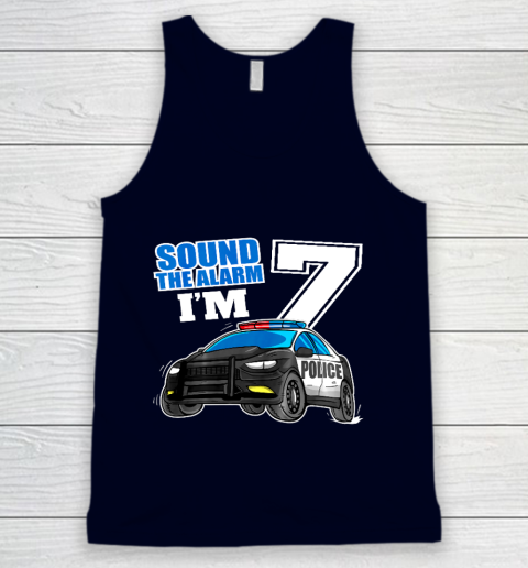 Kids Police Car 7th Birthday Shirt Boy 7 Cop Policeman Officer 7 Year Old Tank Top 2