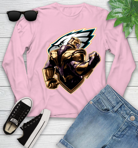 NFL Thanos Avengers Endgame Football Sports Philadelphia Eagles Youth Long Sleeve 10
