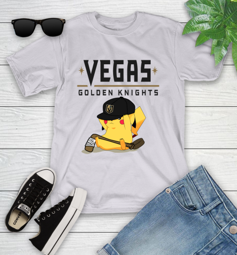 NHL Pikachu Hockey Sports Vegas Golden Knights Youth T-Shirt 4
