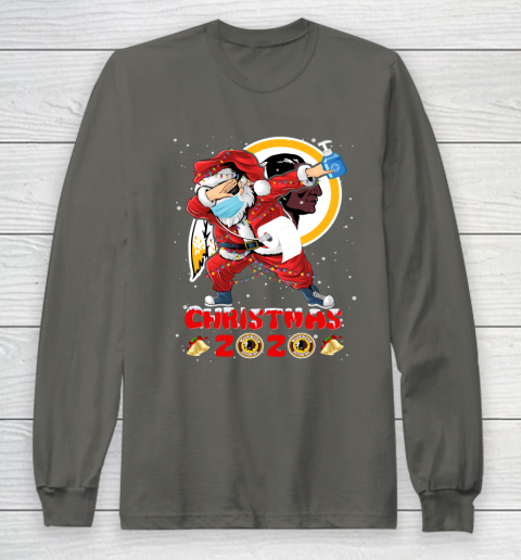 Washington Redskins Funny Santa Claus Dabbing Christmas 2020 NFL Long Sleeve T-Shirt 5