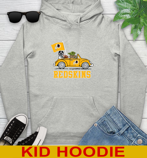 NFL Football Washington Redskins Darth Vader Baby Yoda Driving Star Wars Shirt Youth Hoodie