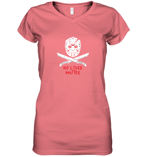 vbov no lives matter jasonblack women v neck t shirt 39 front coral
