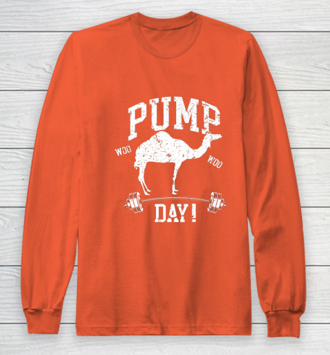 Funny Pump Day Hump Day Camel Weight Lifting Training Gym Long Sleeve T-Shirt - Image 4