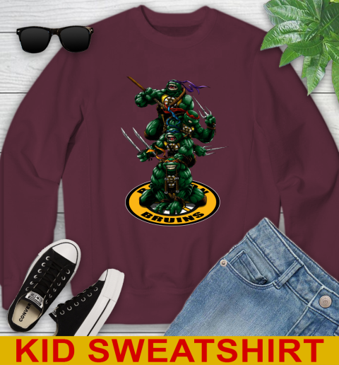 NHL Hockey Boston Bruins Teenage Mutant Ninja Turtles Shirt Youth Sweatshirt 5