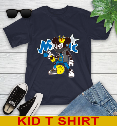Orlando Magic NBA Basketball Mickey Peace Sign Sports Youth T-Shirt 3