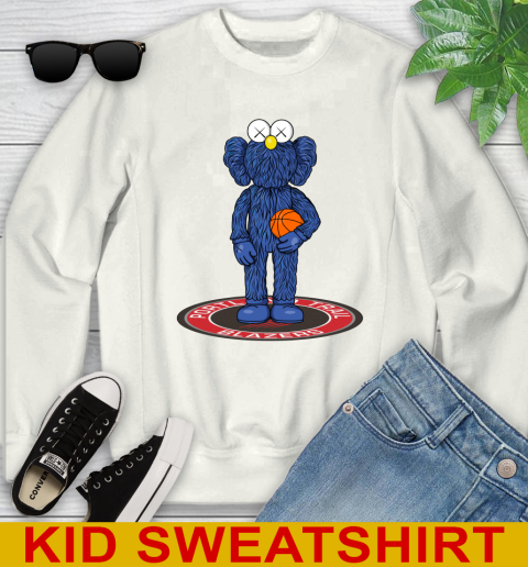 NBA Basketball Portland Trail Blazers Kaws Bff Blue Figure Shirt Youth Sweatshirt