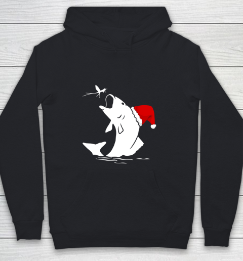 Bass Fishing Santa Hat Christmas Pajama Tshirt For Fishermen Youth Hoodie