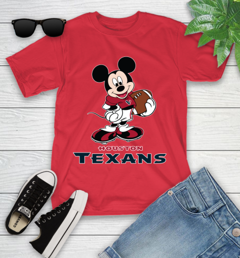 NFL Football Houston Texans Cheerful Mickey Mouse Shirt Youth T-Shirt 10