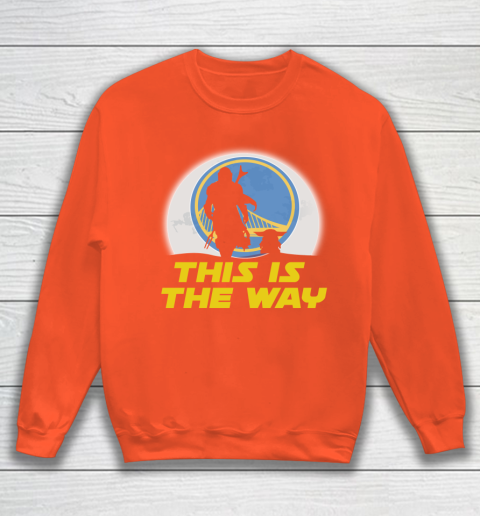 Golden State Warriors NBA Basketball Star Wars Yoda And Mandalorian This Is The Way Sweatshirt 3