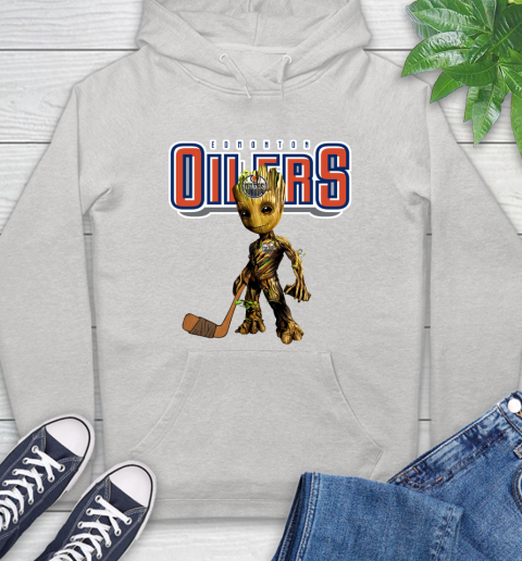 Edmonton Oilers NHL Hockey Groot Marvel Guardians Of The Galaxy Hoodie