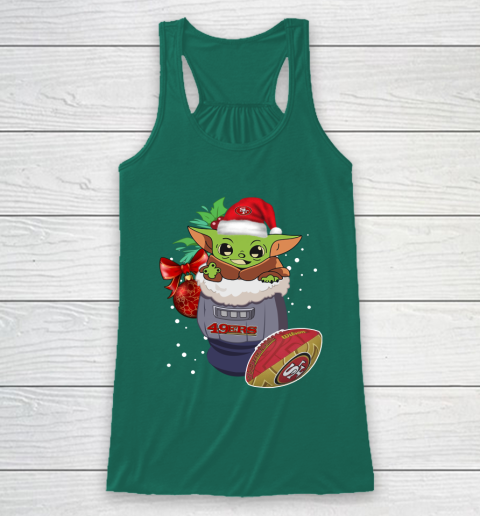San Francisco 49ers Christmas Baby Yoda Star Wars Funny Happy NFL Racerback Tank 6