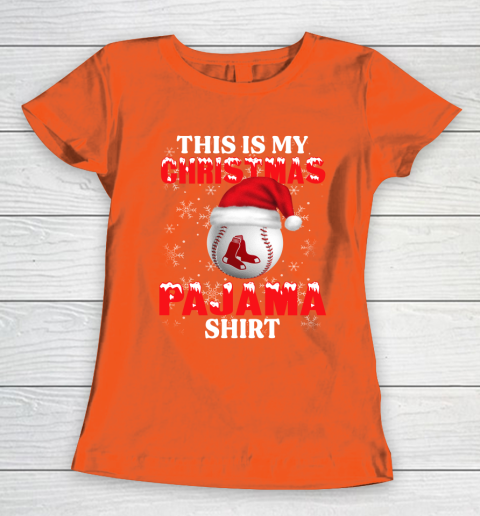 Boston Red Sox This Is My Christmas Pajama Shirt MLB Women's T-Shirt 3