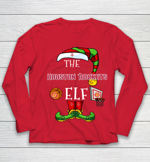 Houston Rockets Christmas ELF Funny NBA Youth Long Sleeve 8