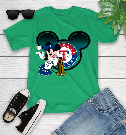 MLB Texas Rangers The Commissioner's Trophy Mickey Mouse Disney Youth T-Shirt 6