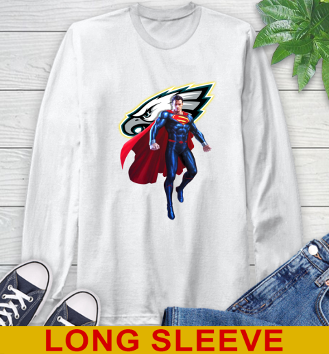 NFL Superman DC Sports Football Philadelphia Eagles Long Sleeve T-Shirt