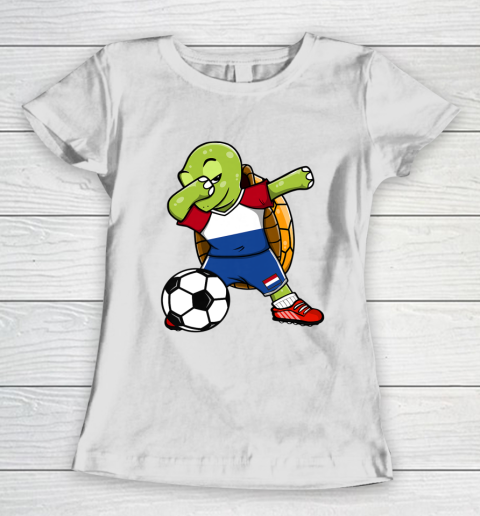 Dabbing Turtle Netherlands Soccer Fans Jersey Dutch Football Women's T-Shirt