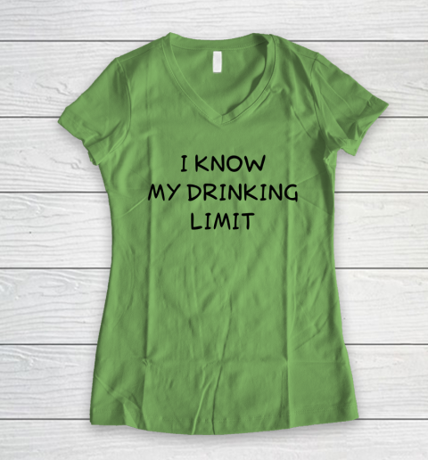 White Lie Shirt I Know My Drinking Limit Funny Party Women's V-Neck T-Shirt 3