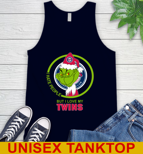 Minnesota Twins MLB Christmas Grinch I Hate People But I Love My Favorite Baseball Team Tank Top 3