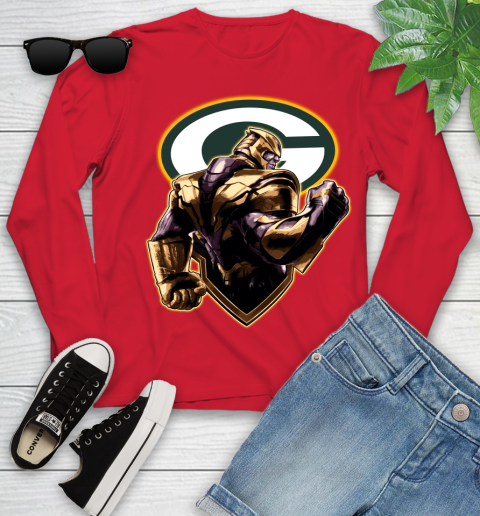 NFL Thanos Avengers Endgame Football Sports Green Bay Packers Youth Long Sleeve 11