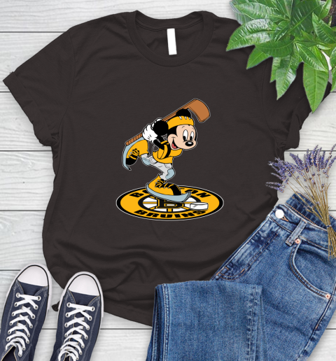 NHL Hockey Boston Bruins Cheerful Mickey Disney Shirt Women's T-Shirt 9