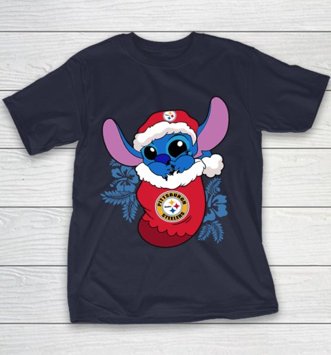 Pittsburgh Steelers Christmas Stitch In The Sock Funny Disney NFL Youth T-Shirt 4