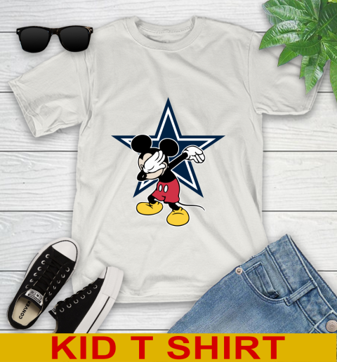 Dallas Cowboys NFL Football Dabbing Mickey Disney Sports Youth T-Shirt 12