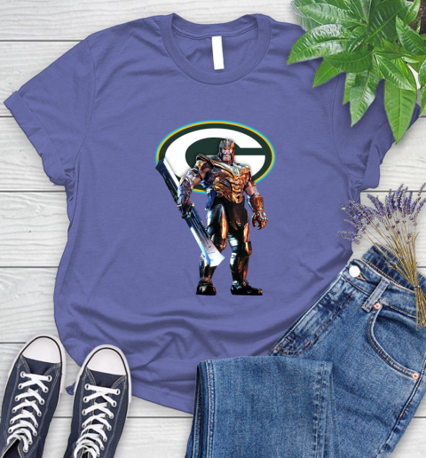 NFL Thanos Gauntlet Avengers Endgame Football Green Bay Packers Women's T-Shirt 11