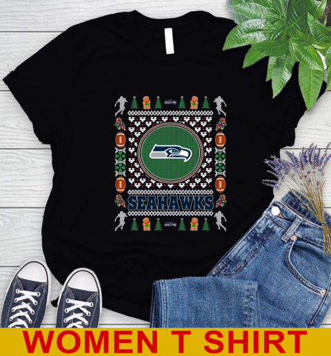 Seattle Seahawks Merry Christmas NFL Football Loyal Fan Women's T-Shirt