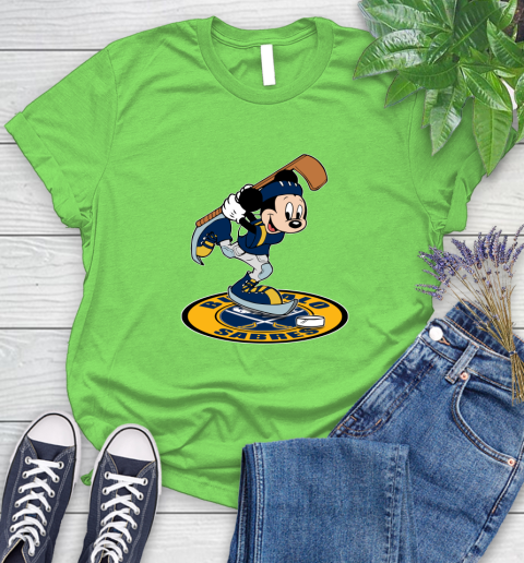 NHL Hockey Buffalo Sabres Cheerful Mickey Disney Shirt Women's T-Shirt 10