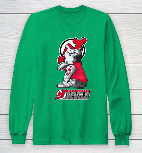 NHL My Cat Loves New Jersey Devils Hockey Long Sleeve T-Shirt 4