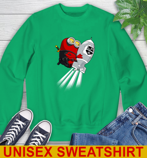 NHL Hockey Los Angeles Kings Deadpool Minion Marvel Shirt Sweatshirt 8