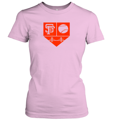 m9xi san francisco baseball vintage sf pride giant gift ladies t shirt 20 front light pink