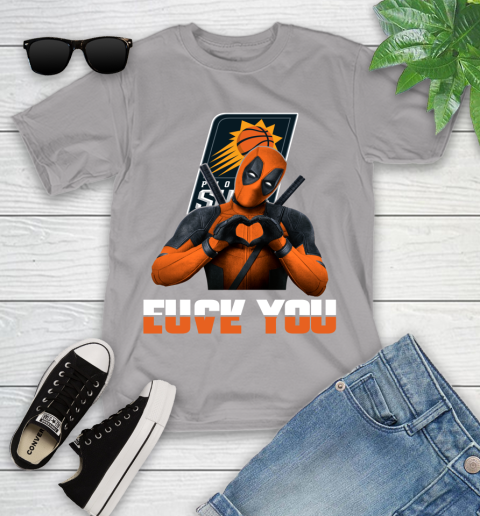 NBA Phoenix Suns Deadpool Love You Fuck You Basketball Sports Youth T-Shirt 4