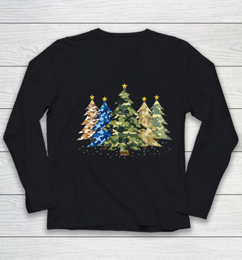 Camo Print Christmas Trees with Camouflage Print Xmas Youth Long Sleeve