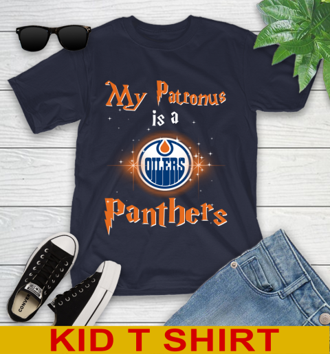 NHL Hockey Harry Potter My Patronus Is A Edmonton Oilers Youth T-Shirt 2