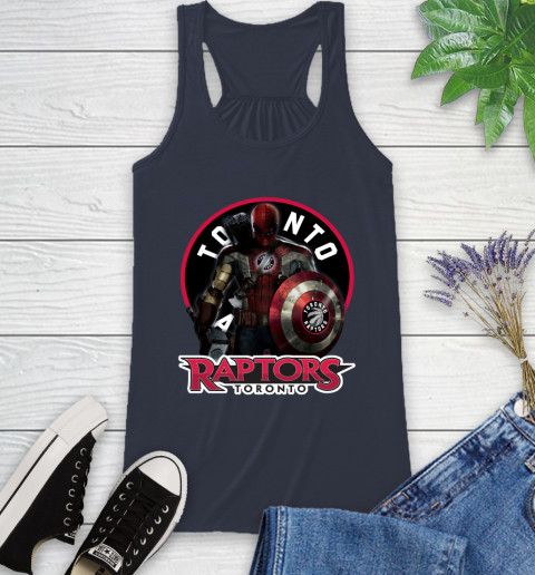 Toronto Raptors NBA Basketball Captain America Thor Spider Man Hawkeye Avengers Racerback Tank 12