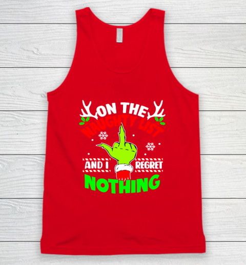 Funny On The List Of Naughty And I Regret Nothing Christmas Tank Top 4