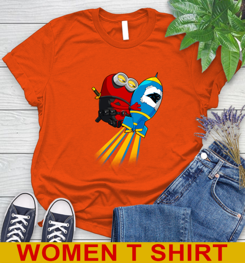 NFL Football Carolina Panthers Deadpool Minion Marvel Shirt Women's T-Shirt 3