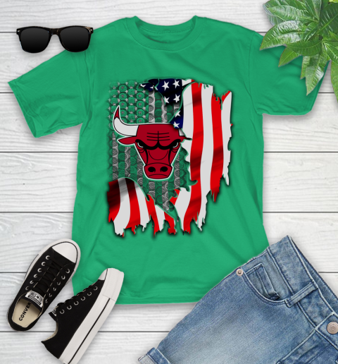 Chicago Bulls NBA Basketball American Flag Youth T-Shirt 8