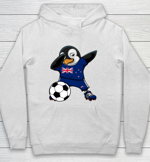 Dabbing Penguin New Zealand Soccer Fan Jersey Football Lover Hoodie