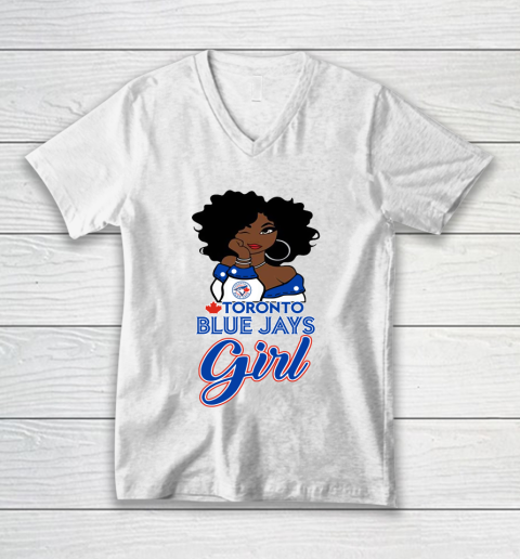 Toronto Blue Jayss Girl MLB V-Neck T-Shirt 3 Toronto Blue Jayss Girl MLB V-Neck T-Shirt - Image 3
