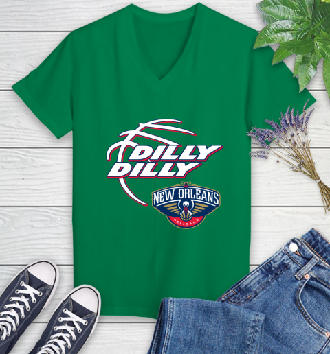 NBA New Orleans Pelicans Dilly Dilly Basketball Sports Women's V-Neck T-Shirt 5