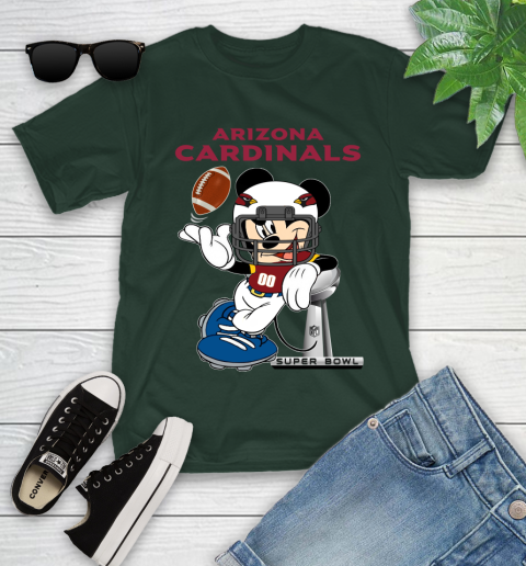 NFL Arizona Cardinals Mickey Mouse Disney Super Bowl Football T Shirt Youth T-Shirt 5