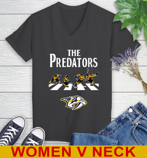 NHL Hockey Nashville Predators The Beatles Rock Band Shirt Women's V-Neck T-Shirt 9 NHL Hockey Nashville Predators The Beatles Rock Band Shirt Women's V-Neck T-Shirt - Image 9