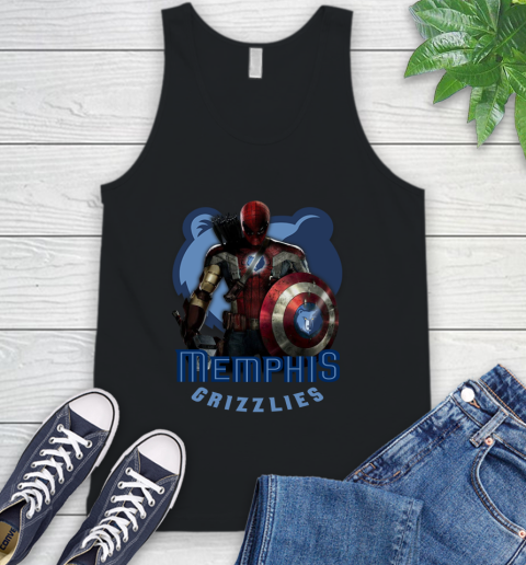 Memphis Grizzlies NBA Basketball Captain America Thor Spider Man Hawkeye Avengers Tank Top 2