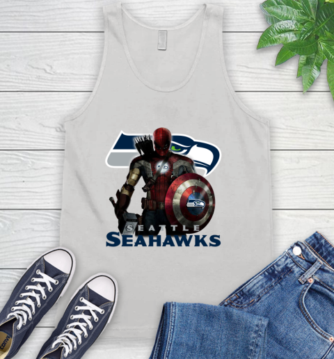 NFL Captain America Thor Spider Man Hawkeye Avengers Endgame Football Seattle Seahawks Tank Top