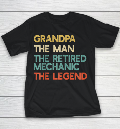 Grandpa Funny Gift Apparel  Mens Grandpa The Man The Retired Mechanic Youth T-Shirt